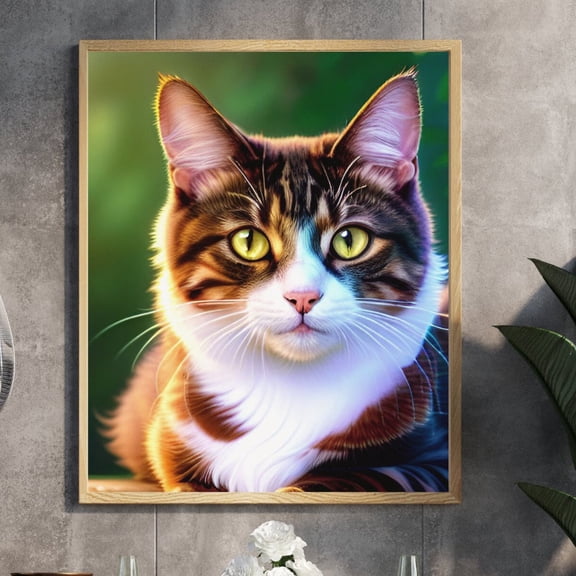 Fluffy Elegance - Cat Portrait Canvas Wall Art
