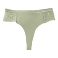 thumbnail image 4 of YWDJ Sexy Thongs for Women Lace Lightweight No Show Sexy Lace Underwear Comfortable and Slim Hollowed Out Solid Panties Briefs Green S, 4 of 5