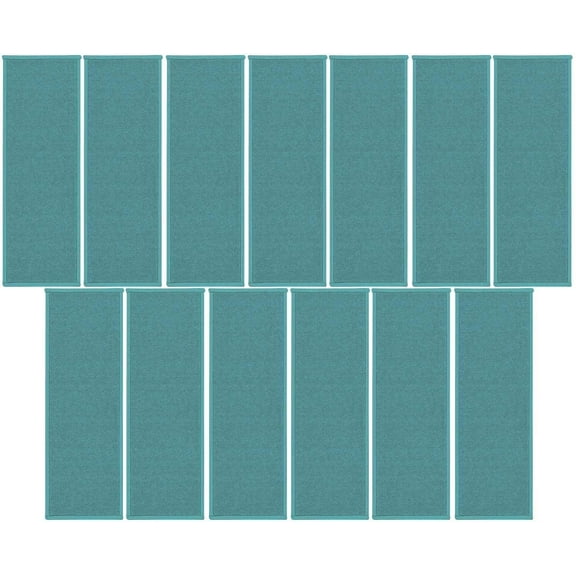 Bright House Solid Color Area Rugs Teal - 9" x 27" Stair Treads (Set Of 13)