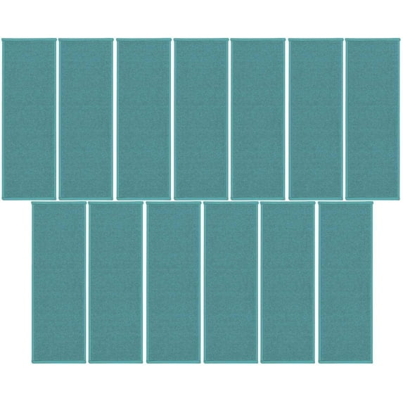 Home Queen Starwars Collection Solid Color Area Rugs Teal - 9" x 27" Stair Treads (Set Of 13)