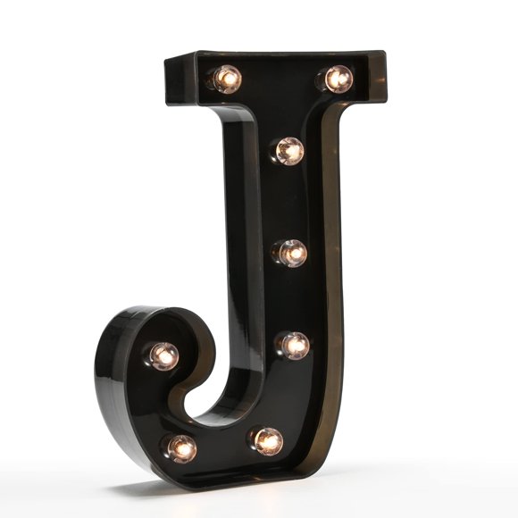 Light Up Black Alphabet Marquee Letters Sign LED Marquee Number Lights Sign for Night Light Home Bar Christmas Lamp Wedding Party Birthday Decoration J