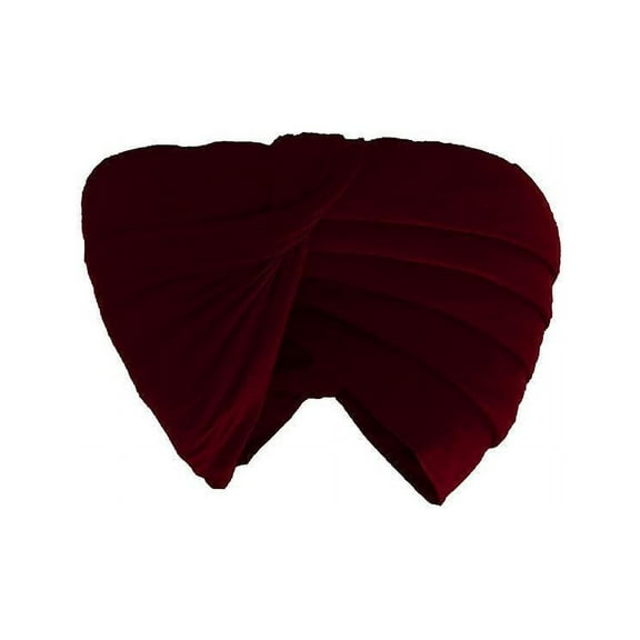 Sikh Cotton Turban For Men | Maroon Color | 6 Mts Punjabi Pagri (Stitched Full voile) By Indian Collectible