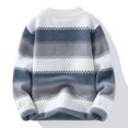 thumbnail image 3 of qucoqpe Mens Fashion Mink Fleece Sweater Color Block Casual Long Sleeve Crewneck Knit Pullover Shirts, 3 of 6