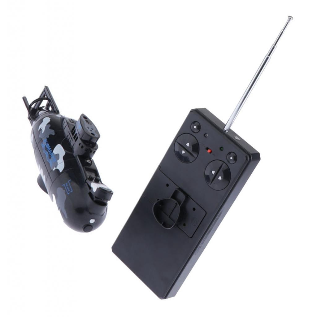 LeeQinersw Mini RC Camo Submarine Toy Underwater Bath Toy Remote Control Boat for Bathtub, Black