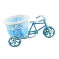 thumbnail image 4 of Cesta de flores tejida decorativa con soporte para plantas de flores artificiales para bicicleta azul, 4 of 9