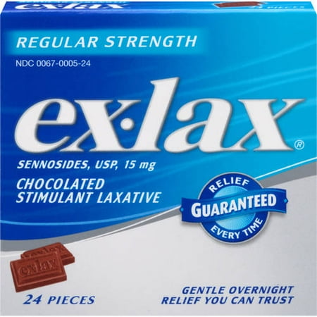Ex-Lax Regular Strength Chocolated Stimulant Laxative, 24 count