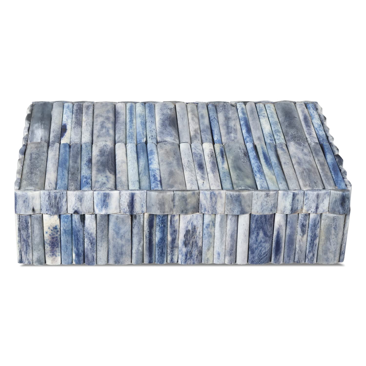 Handicrafts Home Decorative Box - Handmade Jewelry Organizer Box with Lid - Keepsake Box for Home Decor, Jewelry, Accessories, Collectibles - Modern Wooden Storage Box - Ocean, 8X5X2 inch