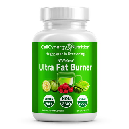 All Natural Weight Loss Fat Burners for Women & Men - Garcinia Cambogia, Green Tea – Fat Burner, Appetite Suppressant, Boost Metabolism - Green Coffee Bean - Non-GMO CellCynergy 60 Veggie
