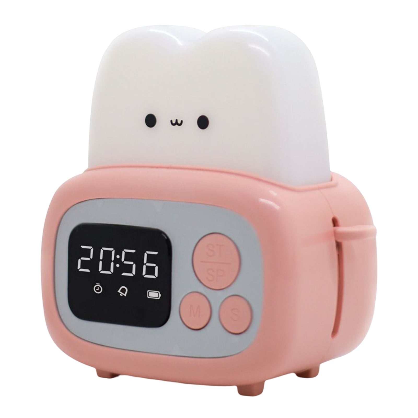 Alarm Clock Lamp Highlight 12H Soft Light Night Lamp with Time Display