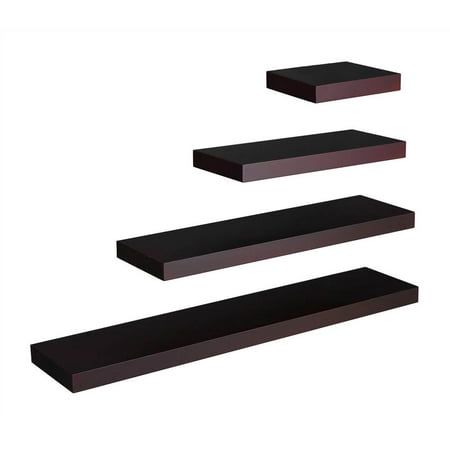 Chicago 4-Pc Floating Shelf Set (Espresso)