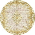 thumbnail image 1 of Ahgly Company Machine Washable Indoor Round Abstract Gold Area Rugs, 3' Round, 1 of 7