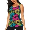 thumbnail image 2 of Picia Hawaii Palms Pattern Women's Workout Tank Top,Breathable Activewear,Slim Fit Athletic Top,Versatile Workout Moisture-wicking top-Medium, 2 of 9