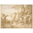 thumbnail image 2 of Giovanni Domenico Tiepolo 24x19 Gold Ornate Framed and Double Matted Museum Art Print Titled - An Oriental Chieftain Resting (1727-1804), 2 of 4