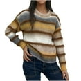 thumbnail image 2 of Vetsdori Fall and Winter Sweaters for Women Striped Brown Pullover comfy Fashion Long Sleeve Womens Tops Trendy, 2 of 3