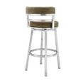 thumbnail image 2 of Madrid Contemporary 30" Counter Height Barstool in Green Faux Leather, 2 of 4