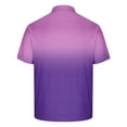 thumbnail image 4 of Zylanna Men's Button Polo Shirts Tee, Turndown Collar Gradient Color Short Sleeve Summer Casual Pullover for Men Purple Size 4XL, 4 of 5