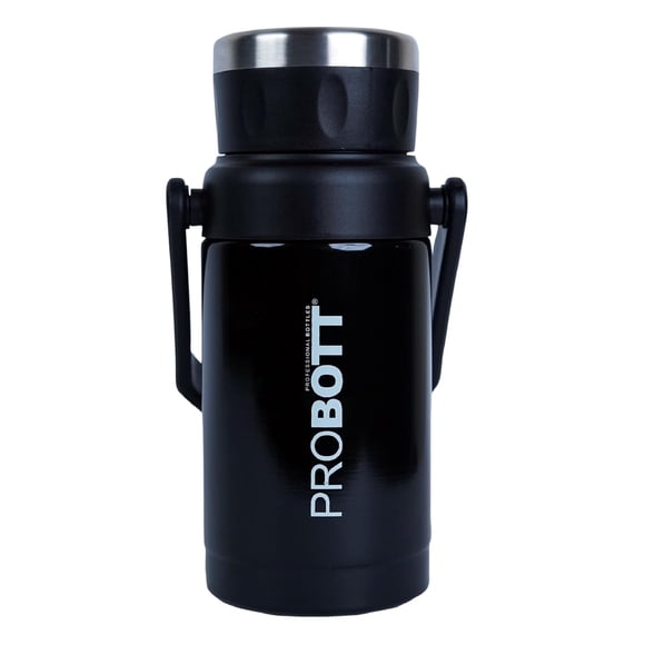 Handy Contenant Isotherme en Acier Inoxydable à Isolation sous Vide - 1500 ml, Noir / Double Paroi Thermoflask avec Poignée de Transport - Sans BPA, Hermétique et Étanche