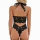 thumbnail image 5 of Body De Encaje, Cuello Halter Delgado Con Cuello En V Body De Encaje Sin Espalda De Color Puro Para Luna De Miel Para Dama ANGGREK Otros, 5 of 6