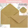 thumbnail image 2 of Kraft Paper Envelopes, Premium Envelopes, Windowless Wet Glue Tip Flap Envelopes (11 x 16 cm), 2 of 5