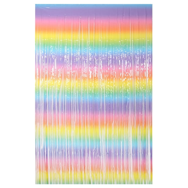 Cortinas con flecos metálicos (el arcoíris), cortina de lentejuelas de oropel Multicolor para fotografía de pared, boda, fiesta de cumpleaños, 2 uds.