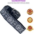 thumbnail image 3 of Camera Strap Royal Silver & Black Woven for All DSLR Camera. Embroidered Elegant Universal Neck & Shoulder Strap,, 3 of 5