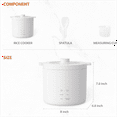 thumbnail image 6 of Mini Rice Cooker 2 Cup Uncooked, Small Electric Cooker, with 4 Cooking Functions, 24 Hour Preset and Heat Preservation, Anti Scald Carry Handle, 6 of 6
