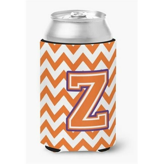 Letter Z Chevron Orange & Regalia Can or Bottle Hugger