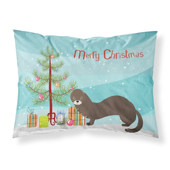 Carolines Treasures BB9235PILLOWCASE Russian or European Mink Christmas Fabric Standard Pillowcase Teal Standard