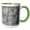 Green/White, variant on 3drose, Glam Igray Bokeh Circles Pattern, 11oz Mug