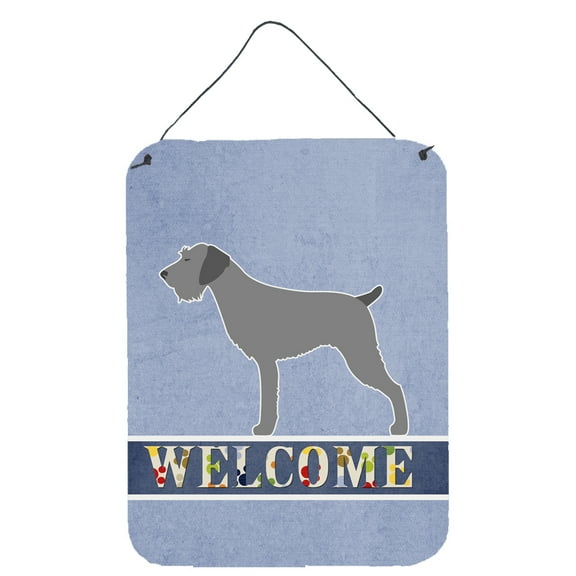 Caroline's Treasures BB5515DS1216 German Wirehaired Pointer Welcome Wall or Door Hanging Prints, 12x16, multicolor