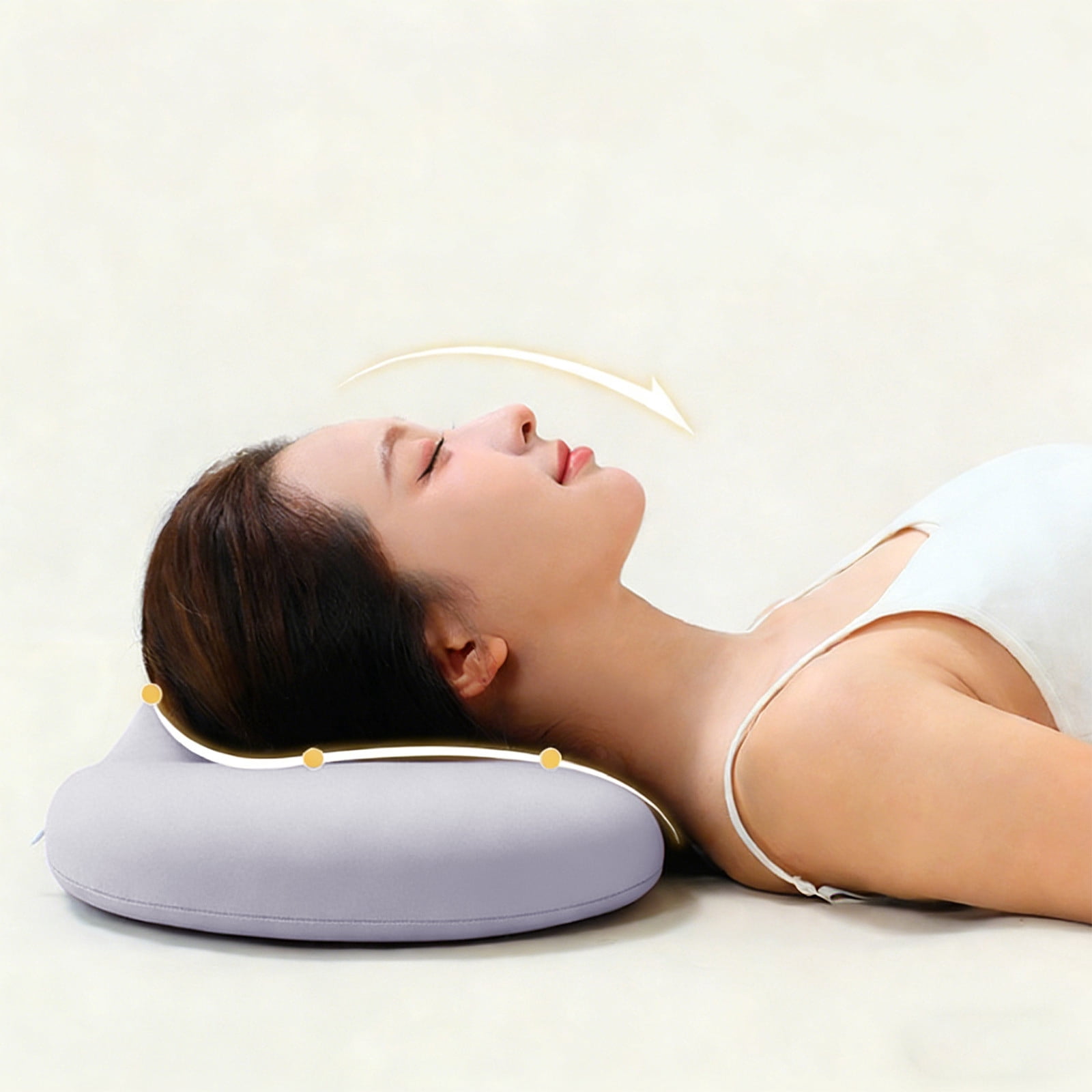 Byujiro Low Profile Memory Foam Neck Pillow, Ultra-Thin Zero Pressure Cervical Support Pillow for Adults, Slow Rebound Pillow Insert for Neck Pain Relief & Deep Sleep