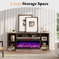 thumbnail image 4 of VANACC 75in 3-Sided Glass Fireplace TV Stand for TVs up to 85", Wash Gray, 4 of 10