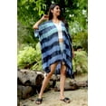 thumbnail image 3 of Brisas Gradation Aqua to Blue Painted Beach Cover Up for Women Used as Swimsuit, Cardigan, Kimono for Super Soft Loungewear, Travel and Holiday - Horizontal Pattern, 3 of 5