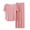 Pink, variant on Hrsba Pajama Set for Women 2 Piece V Neck Long Sleeve Lace Top with Elastic Waist Pants Women's Sleep Pants