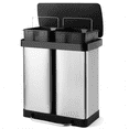 thumbnail image 3 of TLSUNNY 16 Gallon Dual Compartments Step Trash Can, Stainless Steel Kitchen Garbage Can Classified Recycling Bin, for Home, Office, 3 of 10