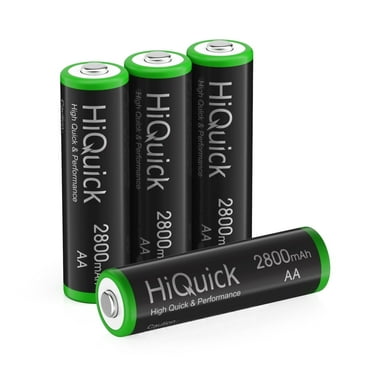 HiQuick 2800mAh AA Rechargeable Batteries - High-Capacity Pre-Charged 1.2V AA Batteries, 4-Pack.