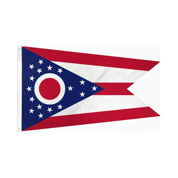 Ohio 3'x5' Embroidered Flag ROUGH TEX® Cotton