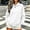 White, variant on WQNVRNR Womens Collar Sweatshirt Fall Casual Loose Fit Button Front Kangaroo Pocket Pullover Sweatshirt with Pocket Khaki 2XL