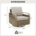 thumbnail image 4 of EAGLE PEAK Modern Wicker Outdoor Glider Rocking Chair, Swivel Patio Furniture, Brown/Gray, 4 of 9