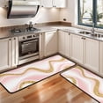 thumbnail image 3 of Kitchen Rugs Sets Of 2,Pink Marble Gold Wave Pattern Anti Fatigue Kitchen Mat Rugs Non Slip Washable,Decorative Kitchen Floor Mats for Kitchen,Sink,Laundry,17"x47"+17"x47", 3 of 5
