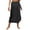 Black, variant on A Line Skirt Plus Size Women With Pockets Summer High Waist Straps Casual Perspective Split Solid Color Skirt Beach Skirt