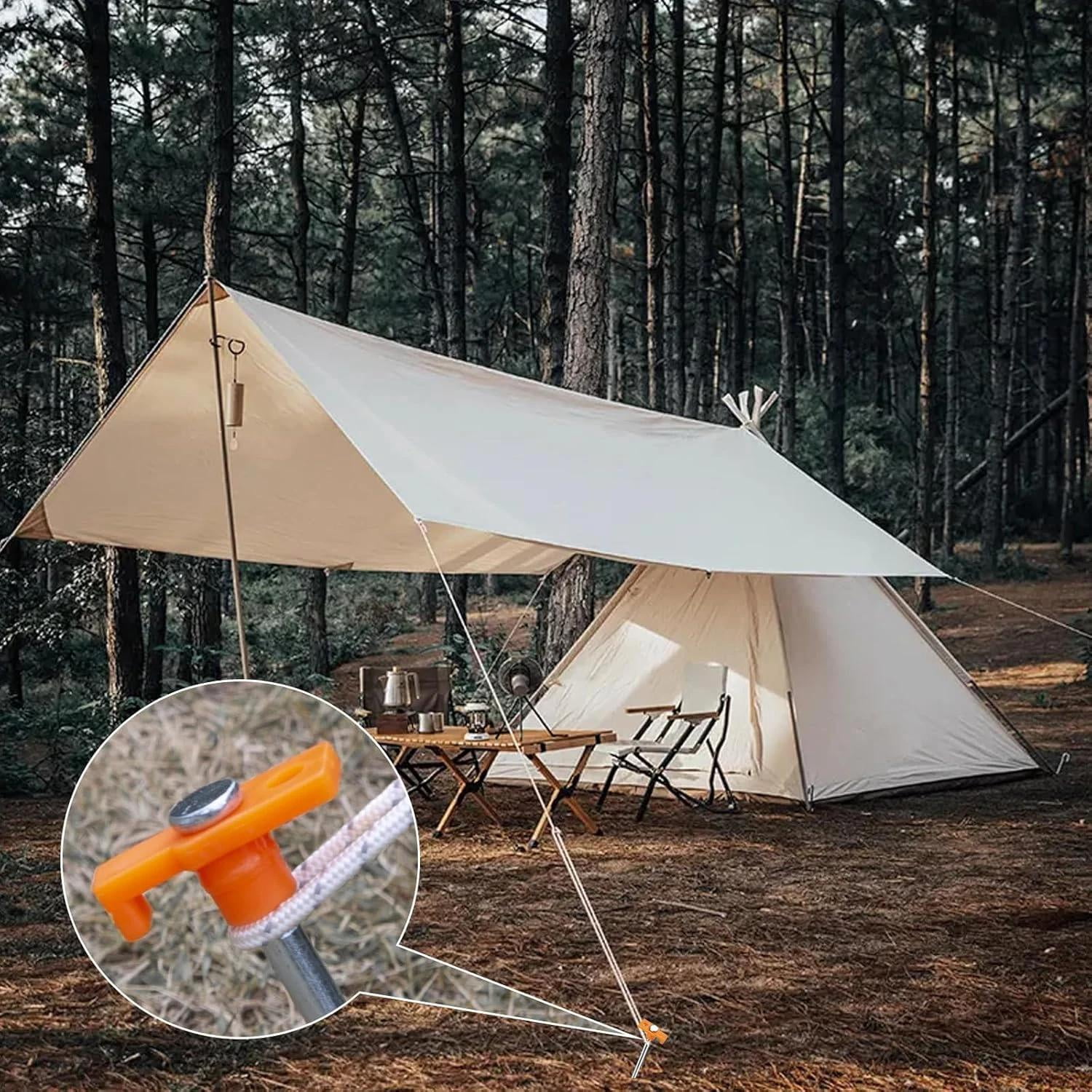 12PCS Tent Stakes Heavy Duty Camping Stakes, 7.1Inch Non-Rust Metal Tent Pegs Gr