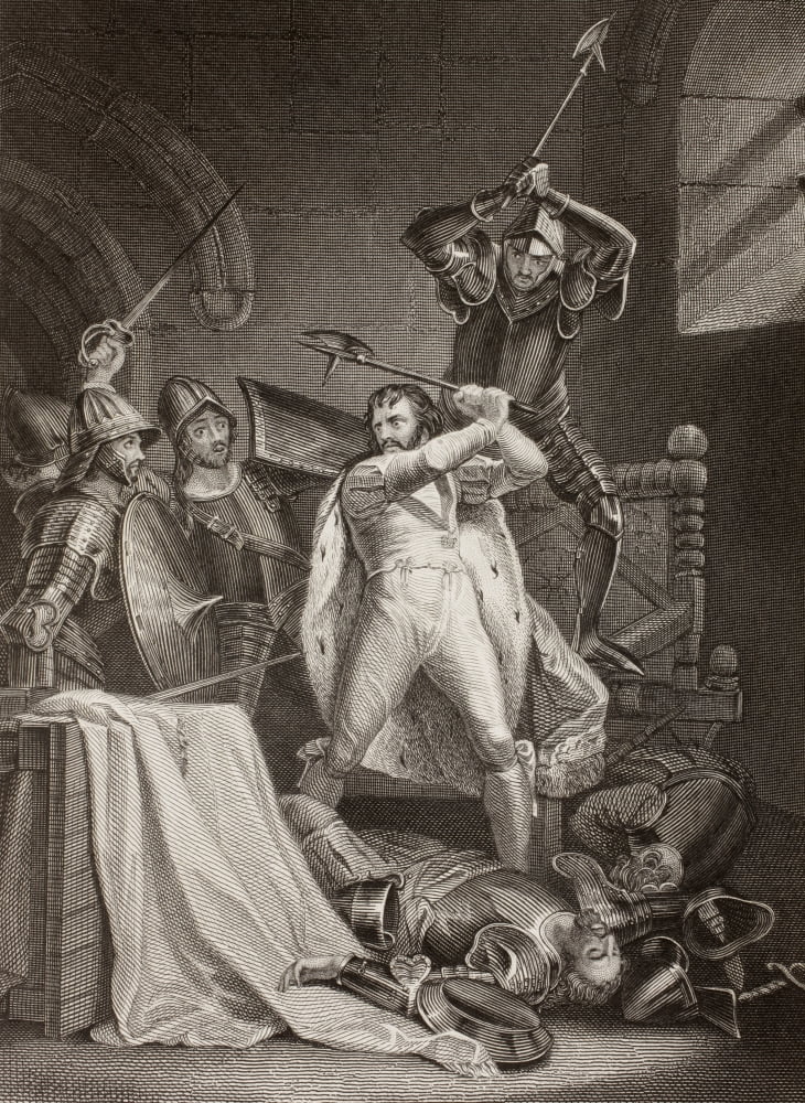 The Murder Of Richard Ii Of England In Pontefract Castle In 1400 As Described In The Play Richard Iii By William Shakespeare From A Nineteenth Century Engraving Canvas Art - Ken Welsh Design Pics (12