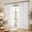 Beige White-40"W x 105"L (Pack of 2), variant on Oatmeal Pinch Pleated Curtains, 40"W x 84"L (Pack of 2), Linen Blend Window Treatments