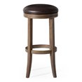 thumbnail image 3 of Maven Lane Eva Bar Stool in Walnut with Marksman Saddle Vegan Leather, Set of 3, 3 of 6