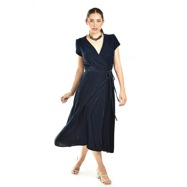 Vestido largo de terciopelo Roman Fashion /Juvenil, 84626 (Negro) negro M