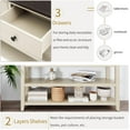 thumbnail image 6 of Console Table with 2-Tier Open Storage Shelf and 3 Storage Drawers, Vintage Wooden Sofa Table with Pine Wood Frame and Legs for Kitchen Hallway Living Room, Easy Assemble, 6 of 7