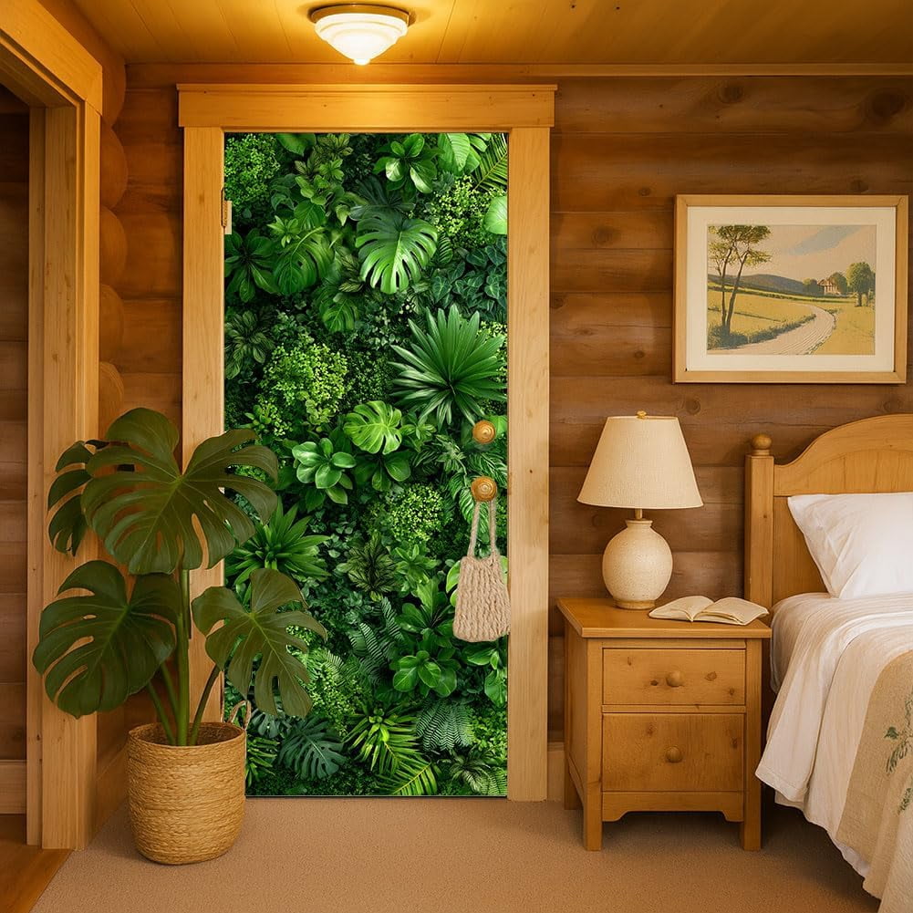 2 Sheet Various Plant Leaves Removable Refrigerator Wraps Self-Adhesive Fridge Stickers Peel and Stick Vinyl Fridge Decals Sticker Multi-color