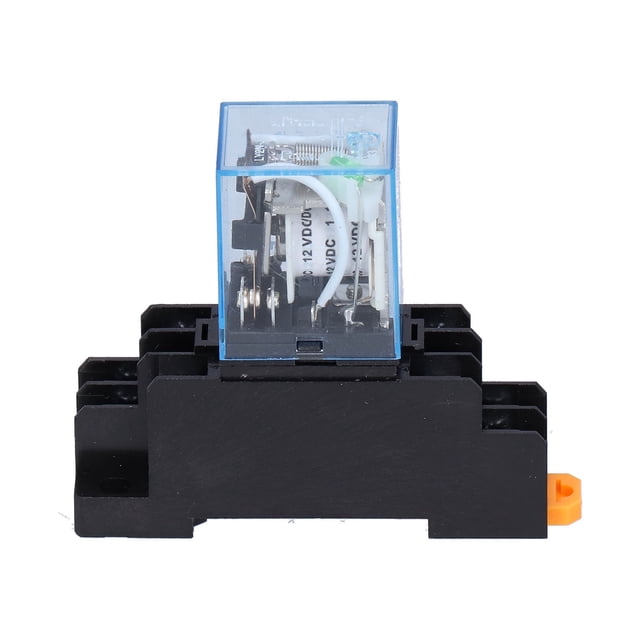 Relés electromagnéticos de potencia LY2NJ de 8 pines con luz indicadora de base de zócalo para motores, relés industriales de 10 A CC y 12 V