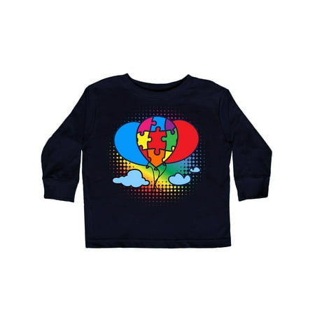 

Inktastic Autism Awareness Puzzle Ribbon Balloon Gift Toddler Toddler Girl Long Sleeve T-Shirt